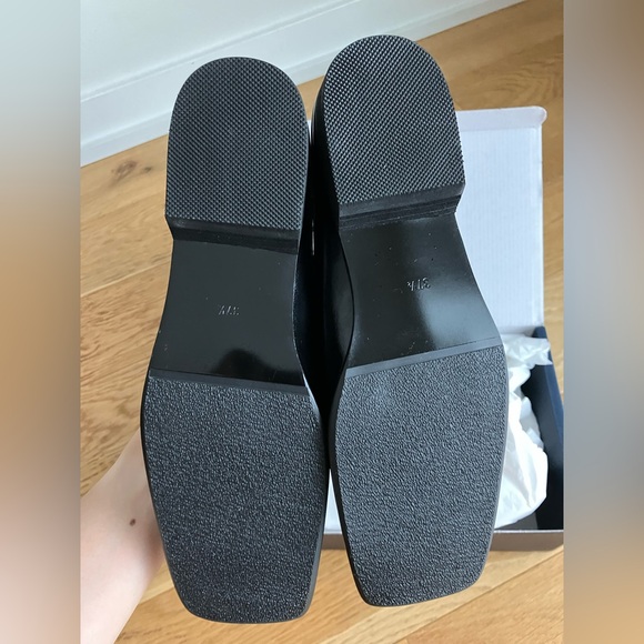 Black leather square toe Mules new with box - Picture 7 of 7